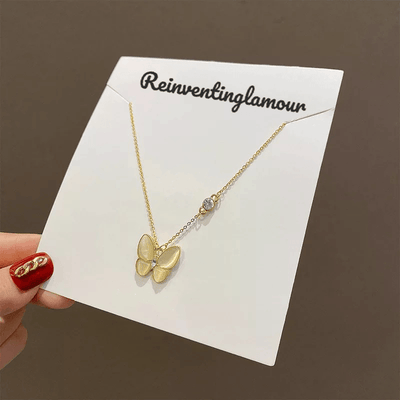 18k Gold Plated Butterfly Necklace (Stainless Steel) 10 - Reinventing Glamour