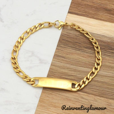 18k Gold Plated Link Bracelet (Stainless Steel) - Reinventing Glamour