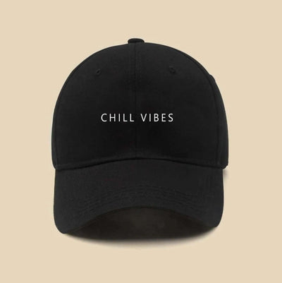Black “Chill Vibes” Hat - Reinventing Glamour