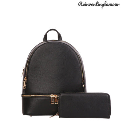 Black “Minimalist” Backpack/Wallet Set - Reinventing Glamour