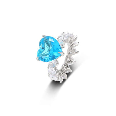 Blue “Princesa” 925 Sterling Silver Ring - Reinventing Glamour