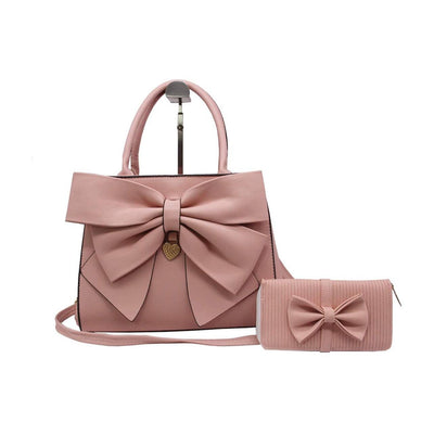 Bow Vegan Leather Handbag Set - Reinventing Glamour