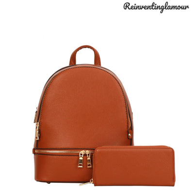 Brown “Minimalist” Backpack/Wallet Set - Reinventing Glamour