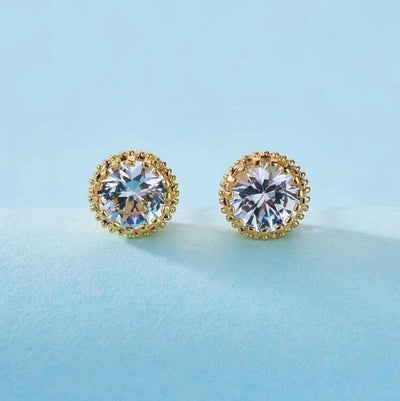 Gold Faux Diamond Earrings - Reinventing Glamour