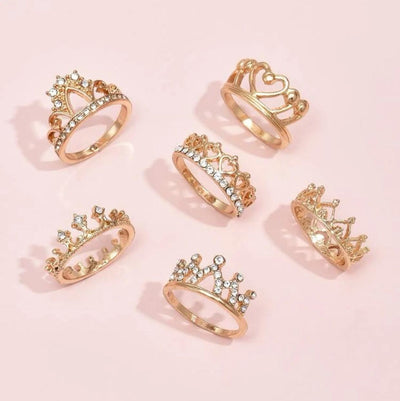 Gold “Royalty” 6 pc Ring Set - Reinventing Glamour