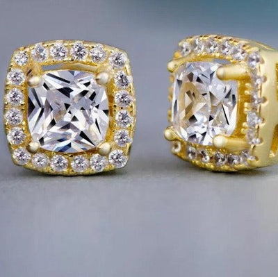 Gold Square Earrings - Reinventing Glamour