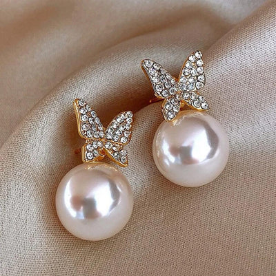 Pearl Butterfly Earrings - Reinventing Glamour