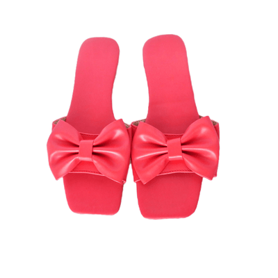 Pink Bow Slides - Reinventing Glamour