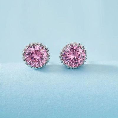 Pink Faux Diamond Earrings - Reinventing Glamour