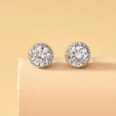 Silver Faux Diamond Earrings - Reinventing Glamour