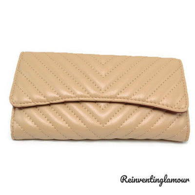Tan “Beauty” Wallet - Reinventing Glamour