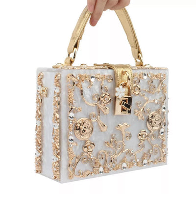 “Victorian” Acrylic Box Handbag Unique Purses - Reinventing Glamour